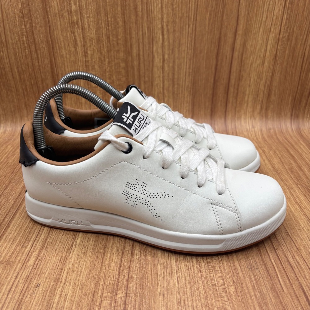 Kuru Roam Sneakers Womens 7.5 White Leather Low Top Lace Up Walking Shoes